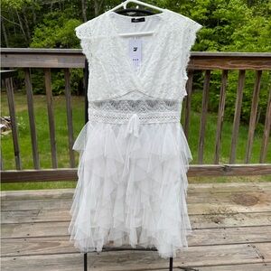 Elegant White Lace Dress
